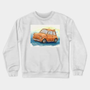 Classic Iconic Orange Fiat 500 Loose Painting Crewneck Sweatshirt